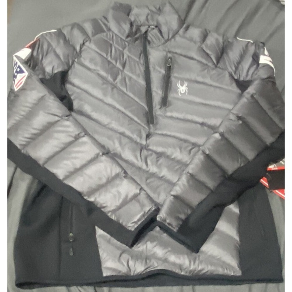 Spyder Syrround Hybrid Sz L Authentic US Ski Team Jacket Mens Half Zip Gray 2019